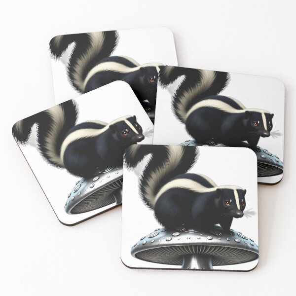 Item preview, Gothic Skunk Antique Silver Toadstool designed and sold by IllumeInk.