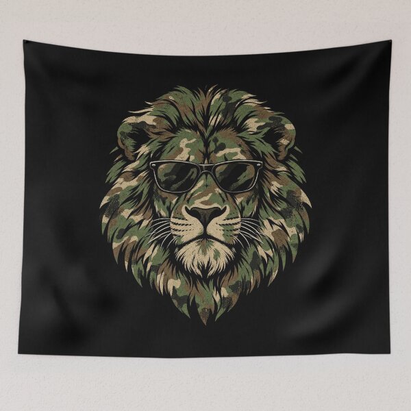 Item preview, Camouflage Lion Sunglasses   designed and sold by drawwiika+44.