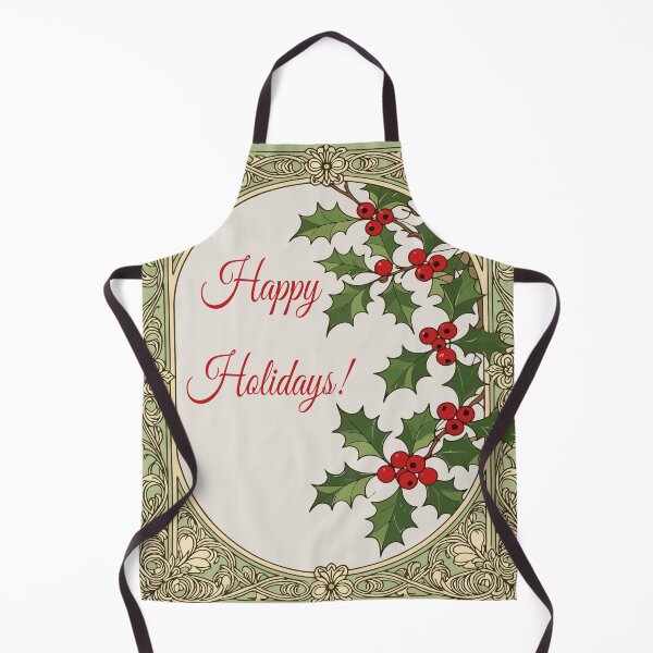 Item preview, Holly-Berry Art-Nouveau Greeting designed and sold by taiche.