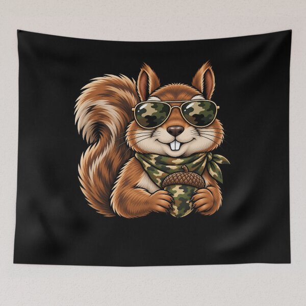 Item preview, Cool Camouflage Squirrel Hunter Military Wildlife designed and sold by drawwiika+44.