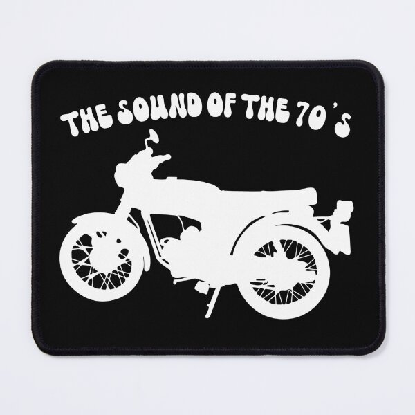 Item preview, Yamaha FS1E Fizzy The Sound of the 70s White Silhouette Retro Motorcycle designed and sold by itsperfectfor.