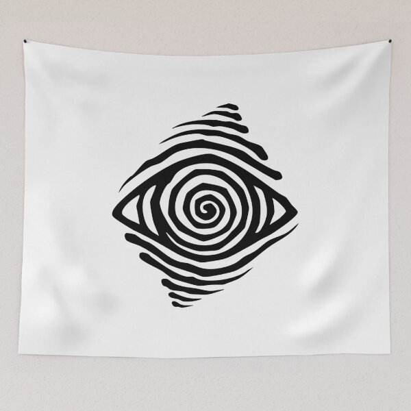 Item preview, Fingerprint Spiral Eye – Surreal Black Ink Tattoo Art designed and sold by InkStation24.