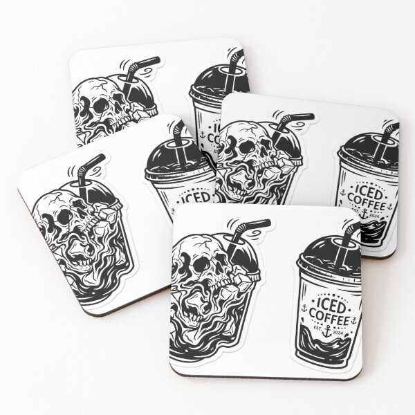 Item preview, Skull Iced Coffee Skeleton | Dark Humor Coffee Love designed and sold by SnapStickerHub.