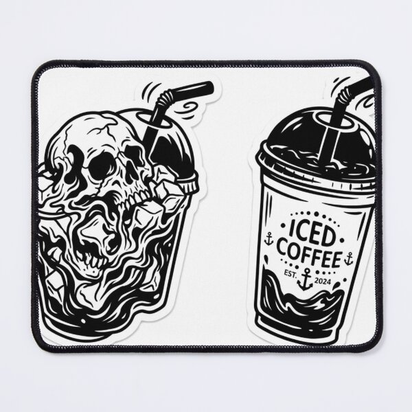 Item preview, Skull Iced Coffee Skeleton | Dark Humor Coffee Love designed and sold by SnapStickerHub.