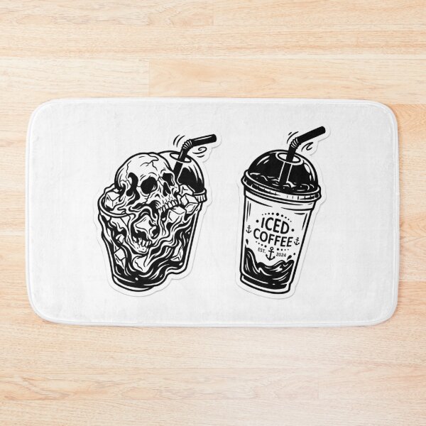 Item preview, Skull Iced Coffee Skeleton | Dark Humor Coffee Love designed and sold by SnapStickerHub.
