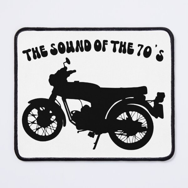 Item preview, Yamaha FS1E Fizzy The Sound of the 70s Black Silhouette Retro Motorcycle designed and sold by itsperfectfor.