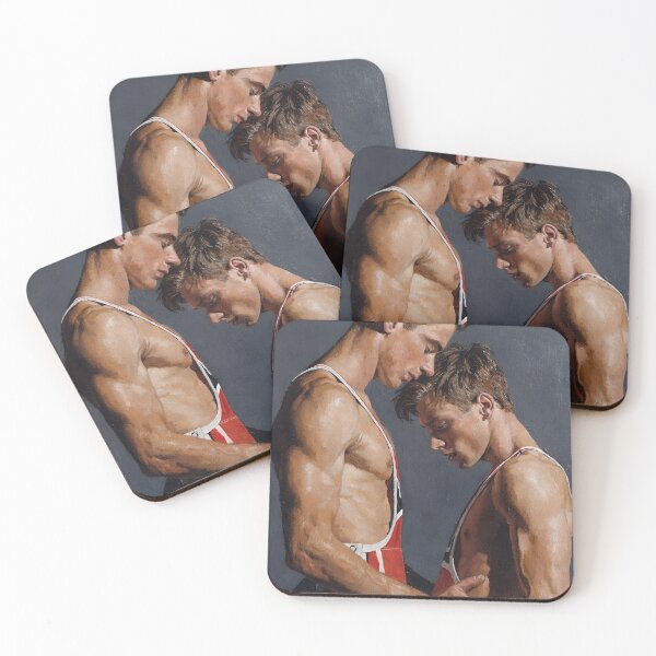 Item preview, Intimate Vintage Wrestlers – Homoerotic Classic Oil Painting Art designed and sold by gayishdesign.