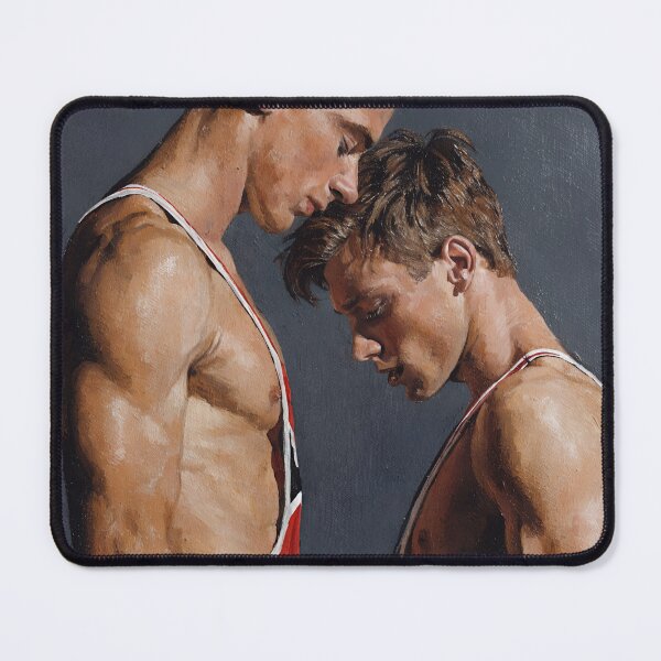 Item preview, Intimate Vintage Wrestlers – Homoerotic Classic Oil Painting Art designed and sold by gayishdesign.