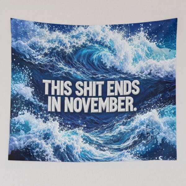 Item preview, This Ends November - Vote Blue Wave - Midterms 2026 - Faux Embroidery  designed and sold by AwakenedSoul.