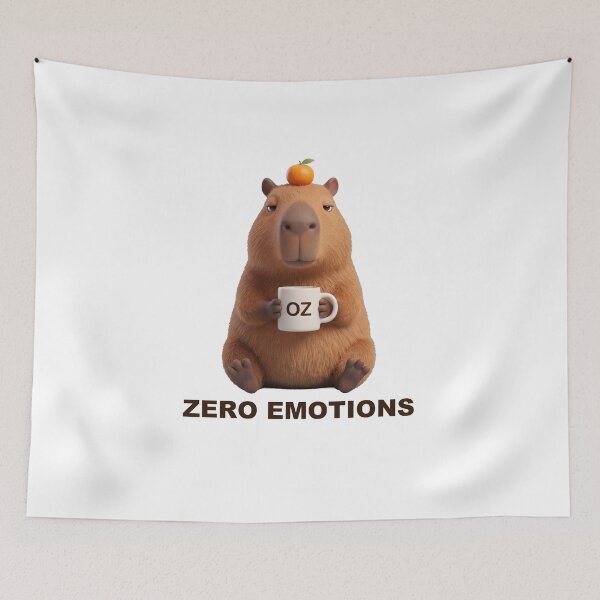 Item preview, Zero Emotions Capybara with Coffee designed and sold by Grallanews.
