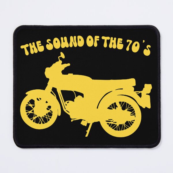 Item preview, Yamaha FS1E-DX Fizzy Yellow Speedblock The Sound of the 70s Retro Motorcycle designed and sold by itsperfectfor.