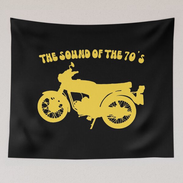 Item preview, Yamaha FS1E-DX Fizzy Yellow Speedblock The Sound of the 70s Retro Motorcycle designed and sold by itsperfectfor.