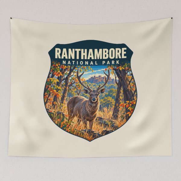 Item preview, Ranthambore National Park India – Vintage Tiger Safari Adventure designed and sold by Gideon Emmerich.