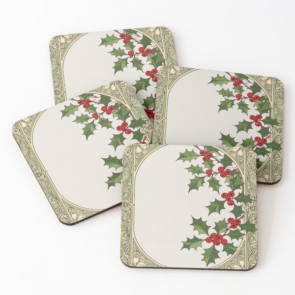 Item preview, Holly-Berry Art-Nouveau Winter-Woodland designed and sold by taiche.