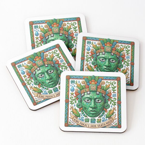 Item preview, KING PAKAL'S JADE DEATH MASK designed and sold by likbatonboot.