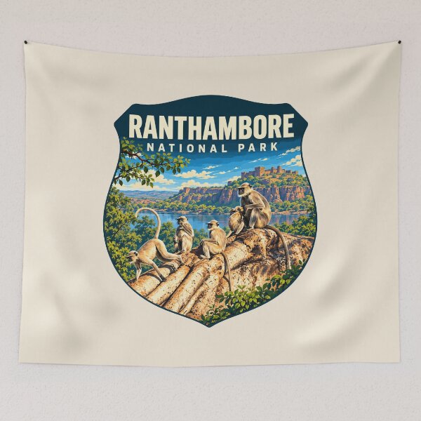 Item preview, Ranthambore National Park India – Vintage Tiger Safari Adventure designed and sold by Gideon Emmerich.
