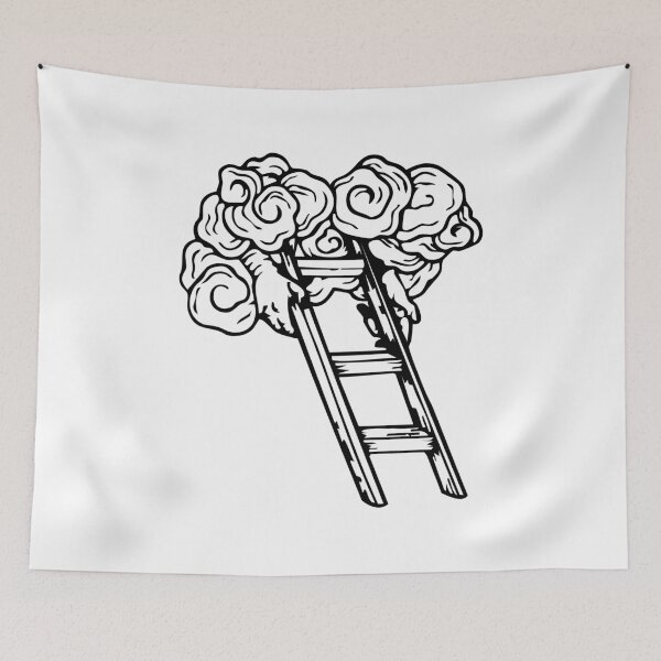 Item preview, Ladder to the Clouds – Black Ink Art designed and sold by InkStation24.