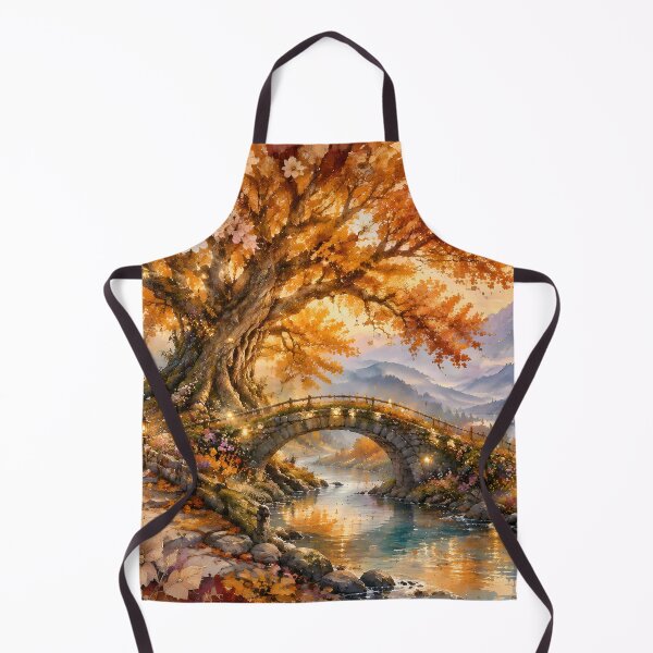Item preview, Autumn Dreamscape with Ancient Tree and Stone Bridge designed and sold by sigmaartstudio.