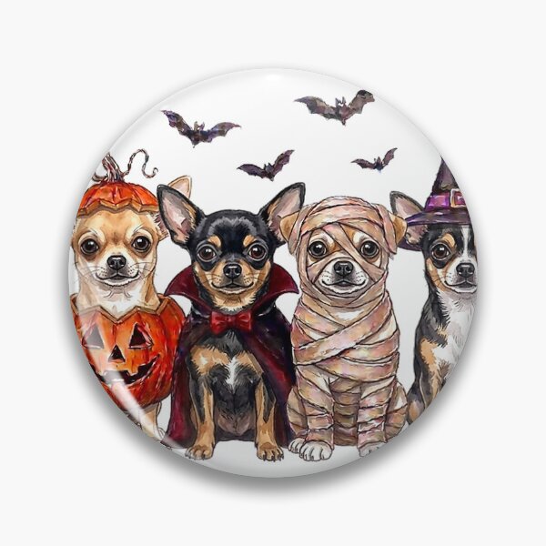 Item preview, Halloween Chihuahua Squad Pumpkin Vampire Mummy Witch Dog T-Shirt designed and sold by Cafe18.
