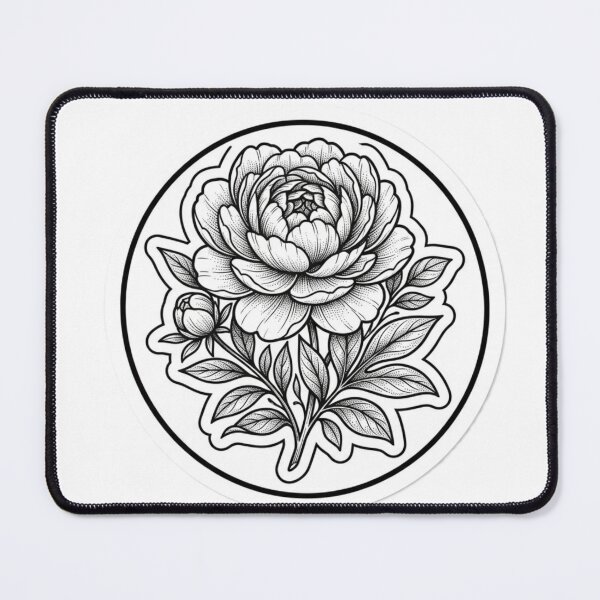 Item preview, Vintage Botanical Peony Flower | Floral Line Art designed and sold by SnapStickerHub.