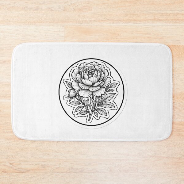 Item preview, Vintage Botanical Peony Flower | Floral Line Art designed and sold by SnapStickerHub.