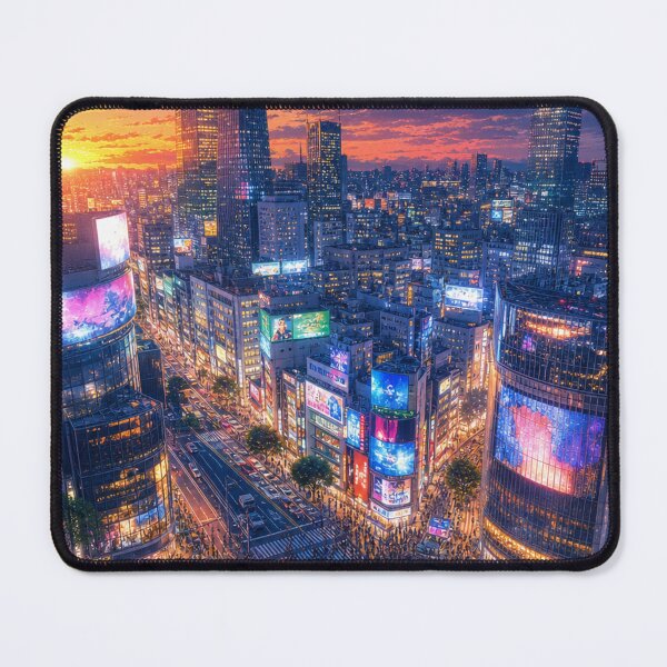 Item preview, Tokyo Sunset to Night – Shibuya Neon Cityscape designed and sold by vekotpu.