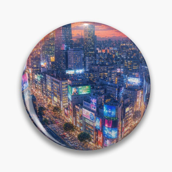 Item preview, Tokyo Sunset to Night – Shibuya Neon Cityscape designed and sold by vekotpu.