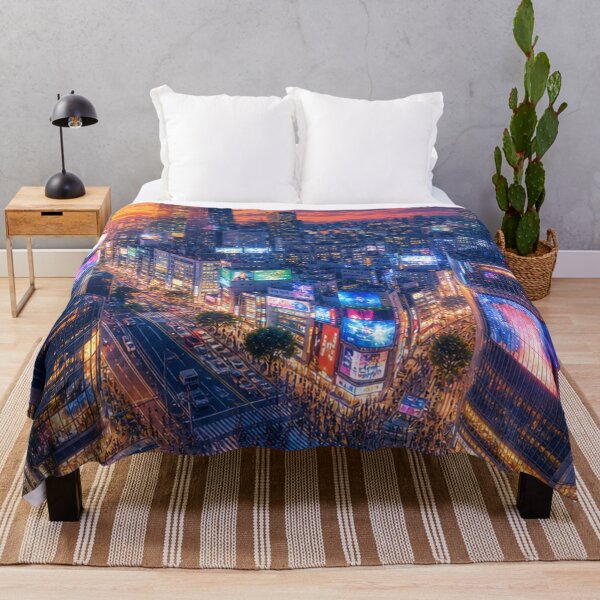 Item preview, Tokyo Sunset to Night – Shibuya Neon Cityscape designed and sold by vekotpu.