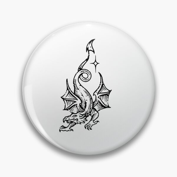 Item preview, Dragon Flame Sigil – Black Ink Fantasy Tattoo Art designed and sold by InkStation24.
