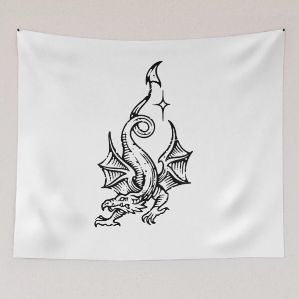 Item preview, Dragon Flame Sigil – Black Ink Fantasy Tattoo Art designed and sold by InkStation24.