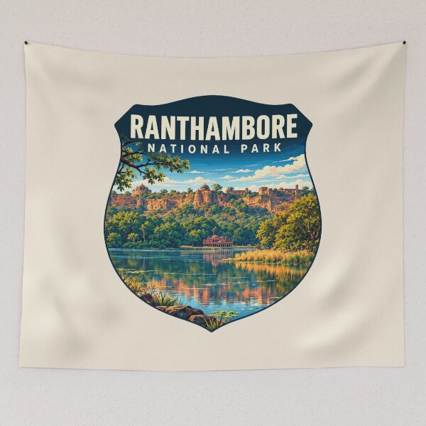 Item preview, Ranthambore National Park India – Vintage Tiger Safari Adventure designed and sold by Gideon Emmerich.
