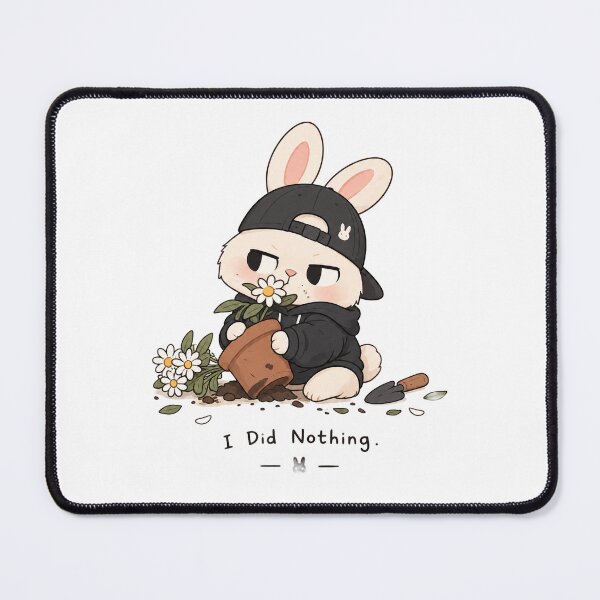 Item preview, I Did Nothing Mischievous Bunny Illustration designed and sold by Day1-TN.