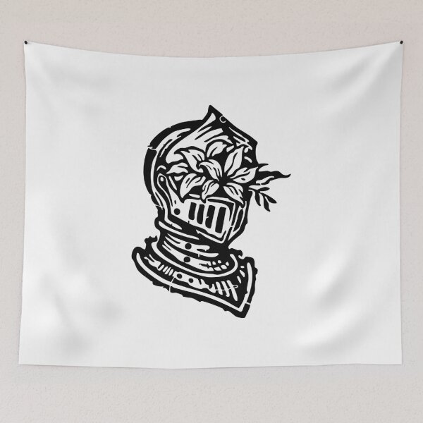 Item preview, Floral Knight Black Ink Art designed and sold by InkStation24.