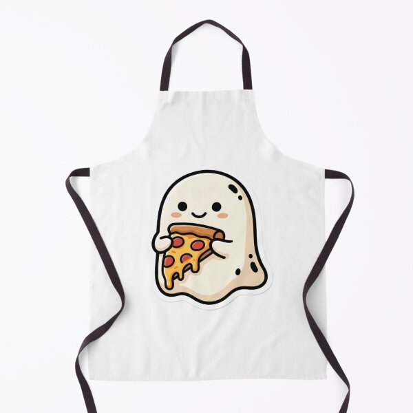 Item preview, Cute Ghost Eating Pizza | Kawaii Spooky Halloween designed and sold by SnapStickerHub.