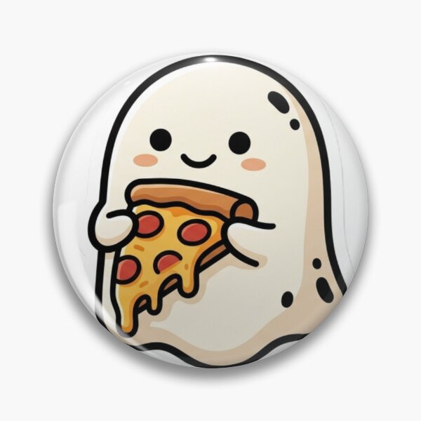 Item preview, Cute Ghost Eating Pizza | Kawaii Spooky Halloween designed and sold by SnapStickerHub.