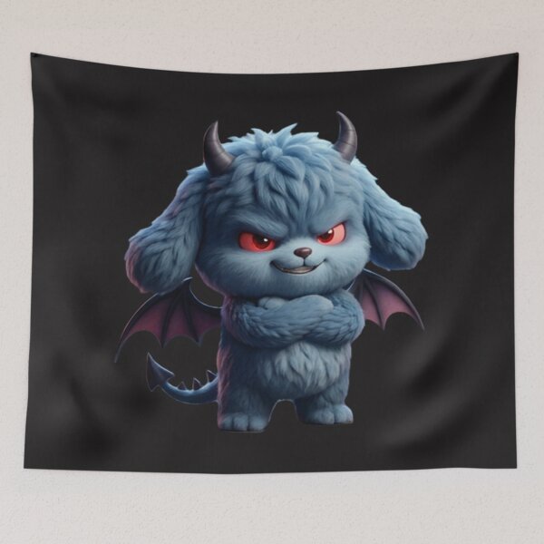 Item preview, Spooky cute blue monster puppy designed and sold by wonghong.