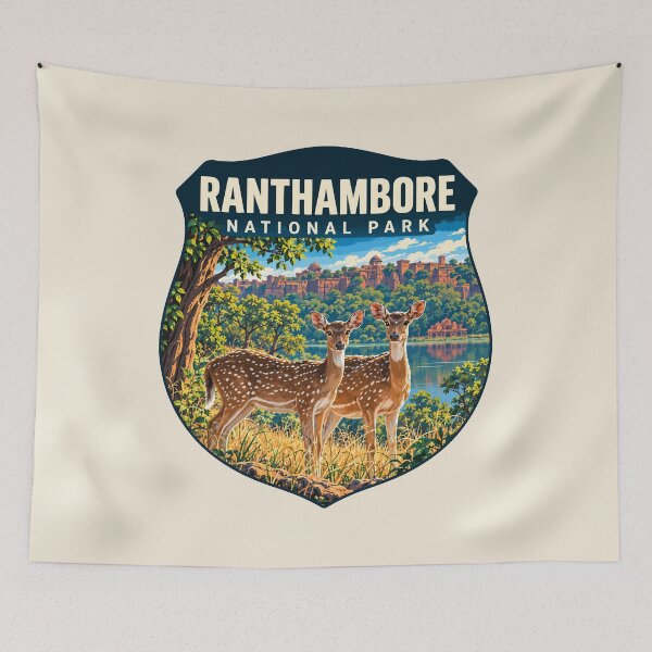 Item preview, Ranthambore National Park India – Vintage Tiger Safari Adventure designed and sold by Gideon Emmerich.