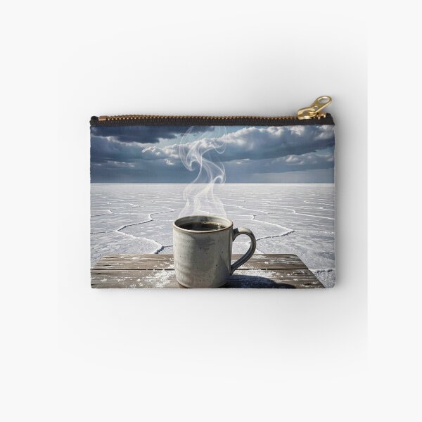 Item preview, Mug with coffee in the frozen wasteland designed and sold by Marcu Ioachim.
