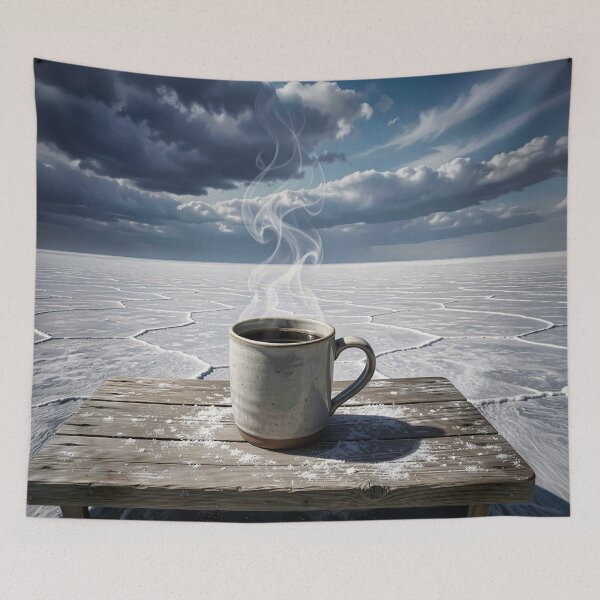 Item preview, Mug with coffee in the frozen wasteland designed and sold by Marcu Ioachim.