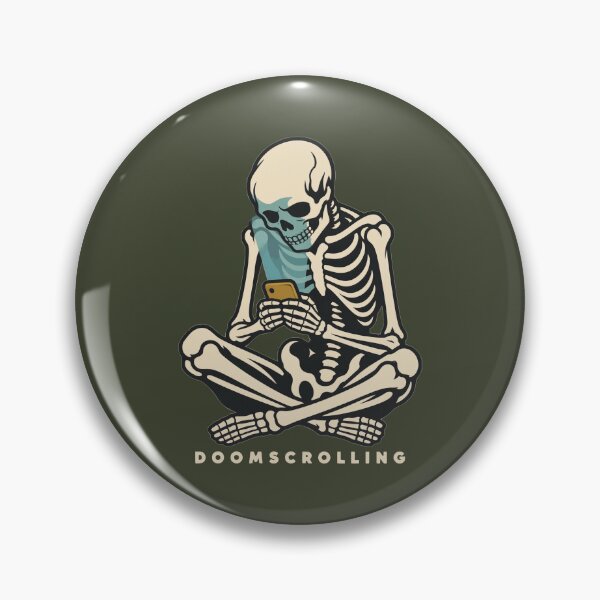 Item preview, Doomscrolling Skeleton Funny Phone Humor designed and sold by KungPowUnicorn.