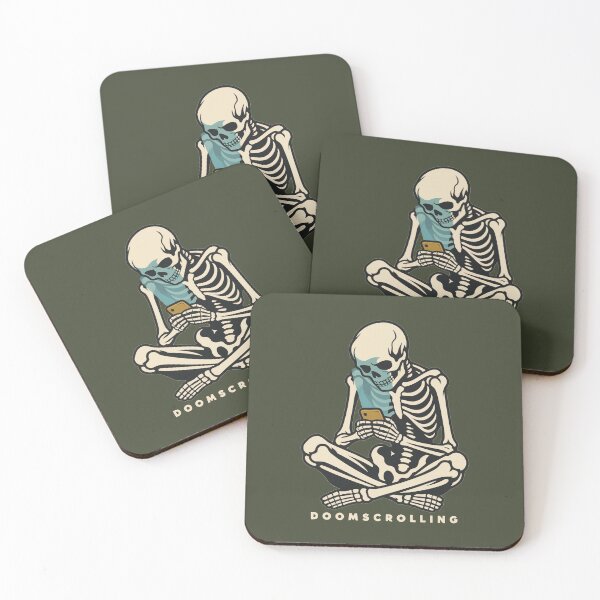 Item preview, Doomscrolling Skeleton Funny Phone Humor designed and sold by KungPowUnicorn.