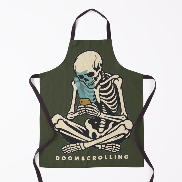 Item preview, Doomscrolling Skeleton Funny Phone Humor designed and sold by KungPowUnicorn.