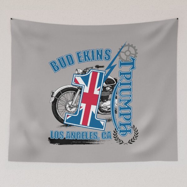 Item preview, Bud Ekins Triumph 1 Los Angeles CA Moto Tee-85 designed and sold by EstebanDeckow.