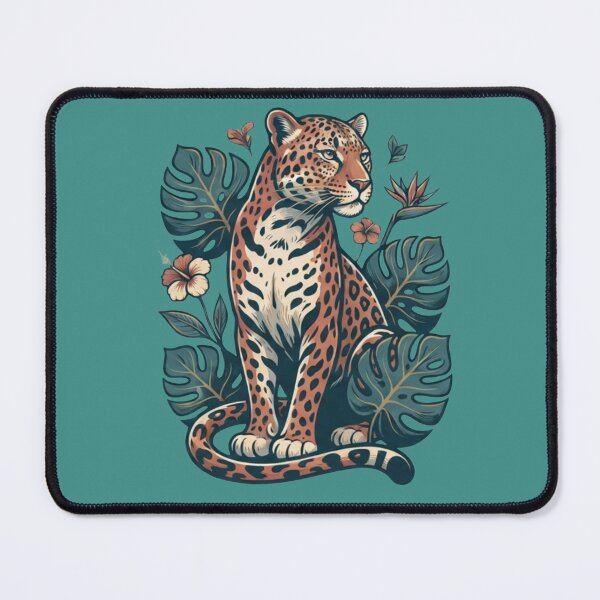 Item preview, Vintage Tropical Leopard with Monstera Leaves and Hibiscus Flowers designed and sold by SeJaa.