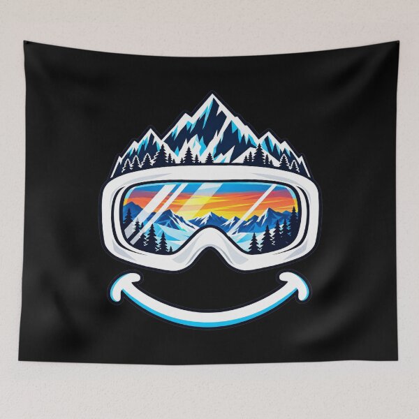 Item preview, Ski goggles, mountains, winter, sunset designed and sold by Loona97.
