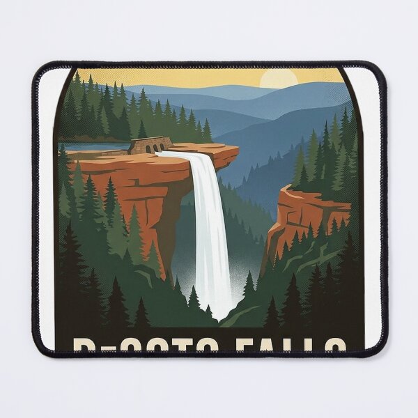 Item preview, DeSoto Falls Mentone Golden Hour Canyon Badge Sticker designed and sold by DetourDgn.
