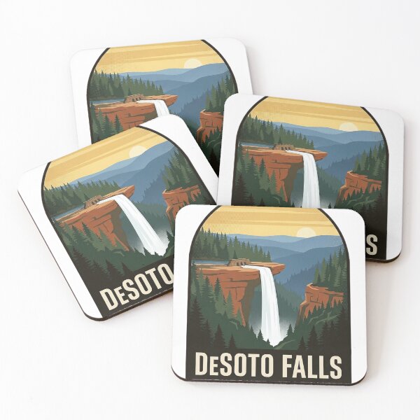 Item preview, DeSoto Falls Mentone Golden Hour Canyon Badge Sticker designed and sold by DetourDgn.