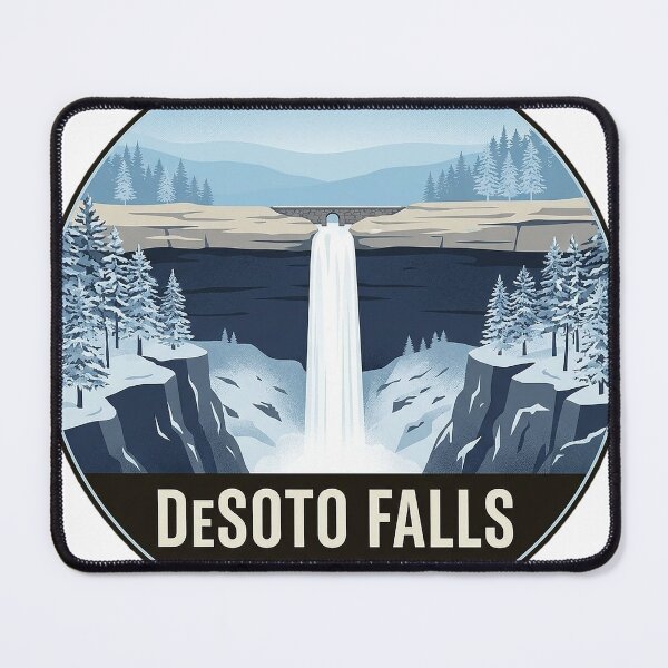 Item preview, DeSoto Falls Mentone Winter Canyon Circle Badge Sticker designed and sold by DetourDgn.