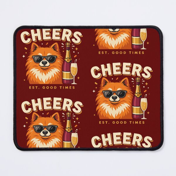 Item preview, Funny Pomeranian Dog Cheers Gift | Cute Puppy Champagne Drinker Graphic designed and sold by PrintSpire Studios.