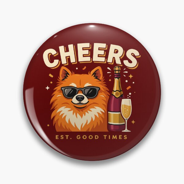 Item preview, Funny Pomeranian Dog Cheers Gift | Cute Puppy Champagne Drinker Graphic designed and sold by PrintSpire Studios.